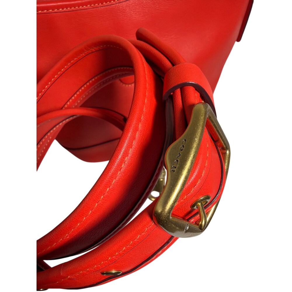 Coach Tali Bucket Bag Orange Soft Leather Magnetic and Zipper Closure NWOT - Picture 11 of 12